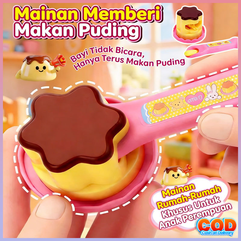 Pudding Feeding Toys Mainan Anak Perempuan Puding Pretend Toy Mainan Anak Edukasi Hadiah Ulang Tahun