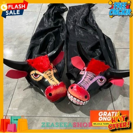 ZSS ️ Barongan Bantengan - Mainan Anak Banteng Bantengan kuda lumping - Mainan tradisional Bantengan