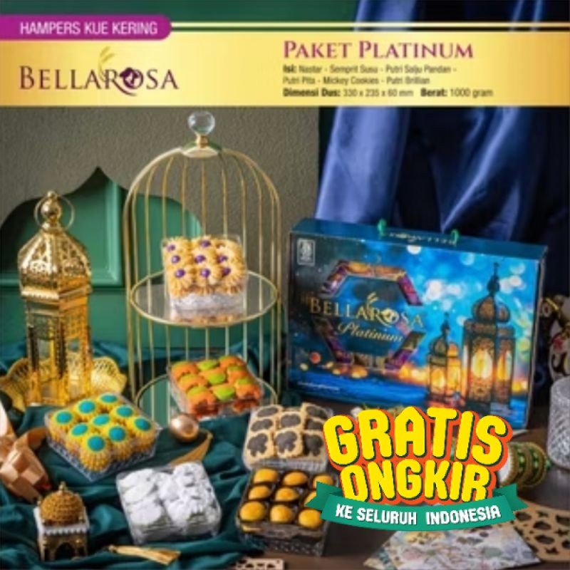 PROMO BELLA ROSA HAMPERS LEBARAN ISI 6 TOPLES PAKET LEBARAN HANTARAN KUE KERING NASTAR KASTENGEL KAC