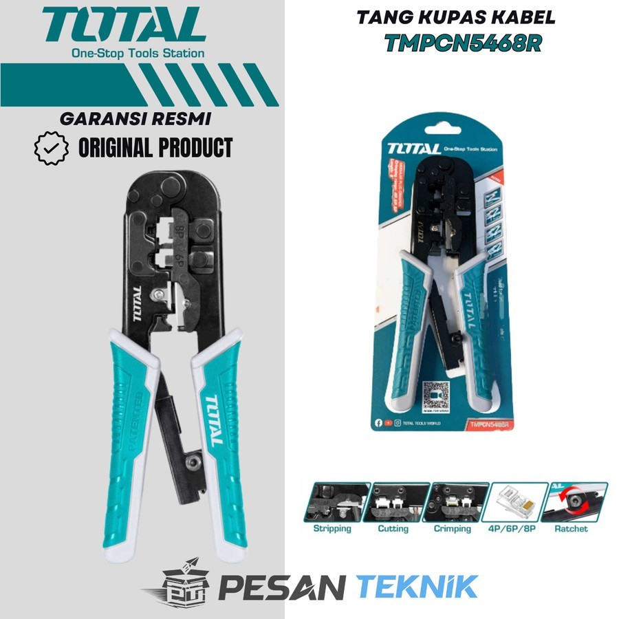 Tang Kupas Kabel Crimping 200mm TOTAL TMPCN5468R