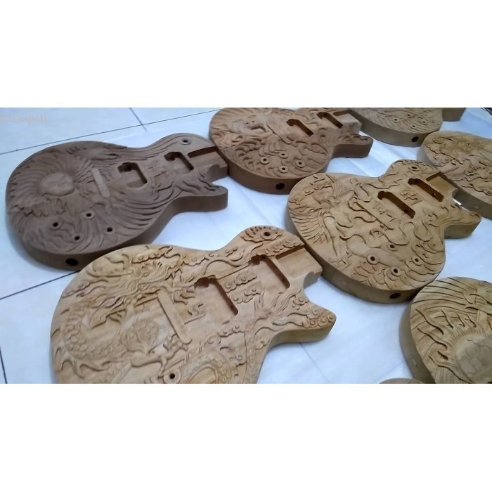 body gitar ukir kayu mahoni super bahan KLENGKAPAN fnx008 murah murah nih