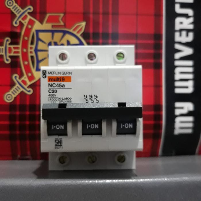 MCB MULTI 9 MERLIN GERIN NC45a 3P 6A 10A 16A C 20A 4.5KA