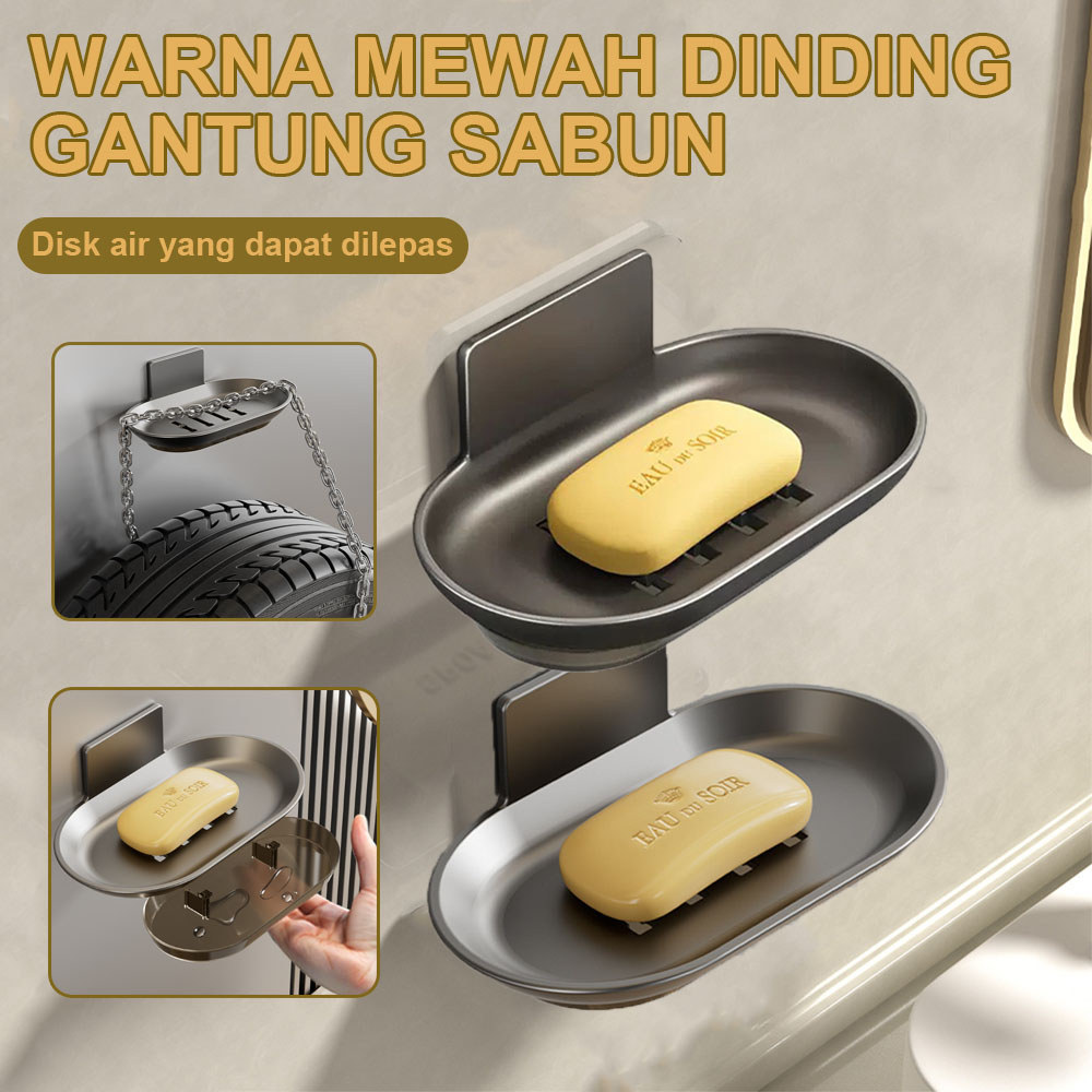 Tempat Sabun Tanpa Pengeboran/Rak Kamar Mandi/Tempat Sabun Tempel/Tempat Sabun Gantung Dinding/Rak S