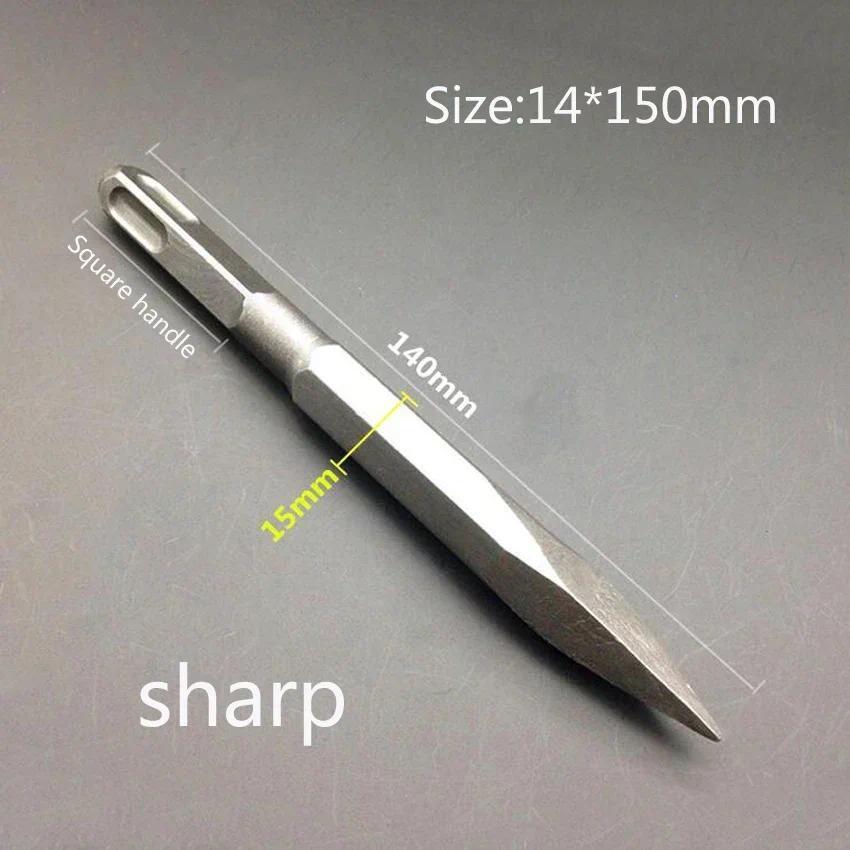 140MM length square mini electric Hammer chisel spade drill and sharp drill bit for concretebrickwal