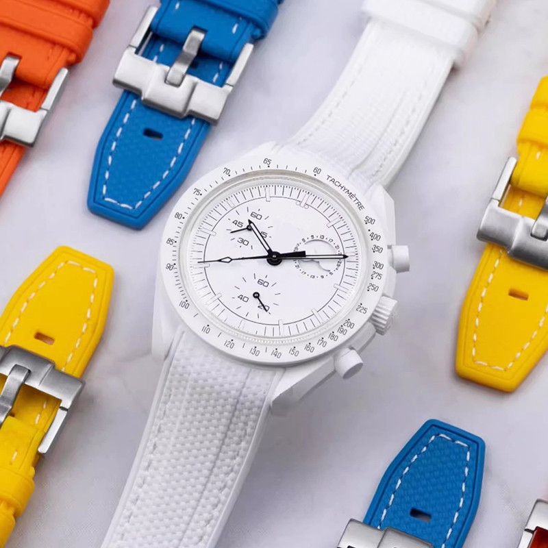 Tali Jam Karet untuk Swatch X Omega Joint MoonSwatch Tali Jam Tangan Sport Tahan Air 20mm Silikon Uj