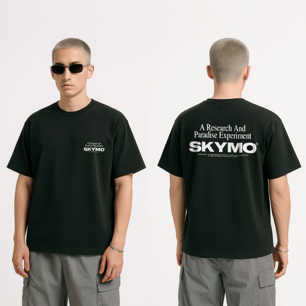 COD-Eksperimen Kaos Skymo Apparel Hitam kaos oversize baju kaos pria