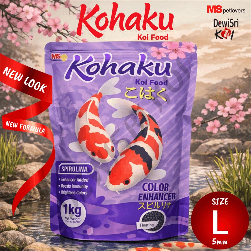Pakan Ikan Koi KOHAKU Large 1kg – Spirulina Color Enhancer , Cepat Besar & Warna Cerah