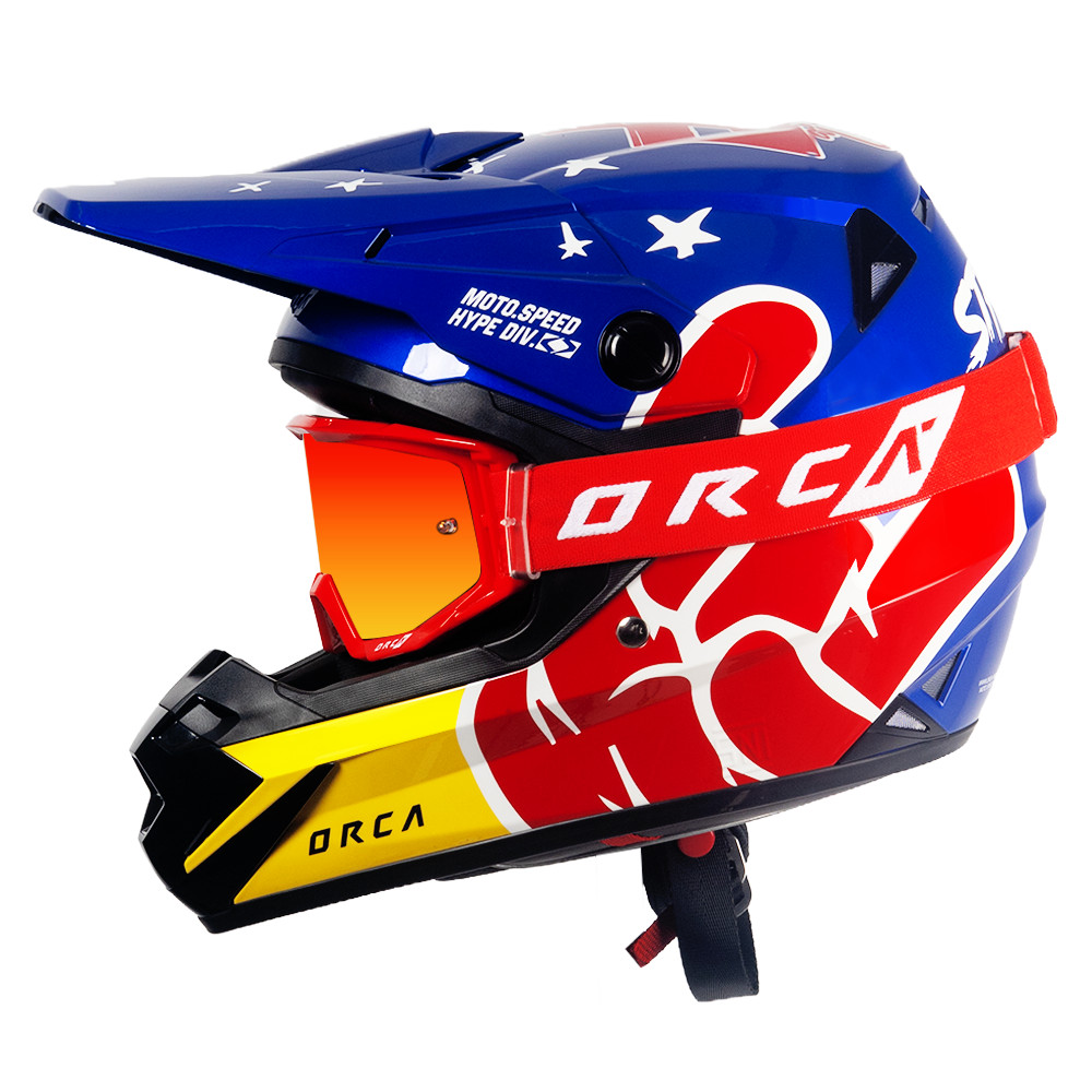 Orca Powergear - Bundling Helm ORCA X FIANMUH Slur Style + Goggle Aeroview Red