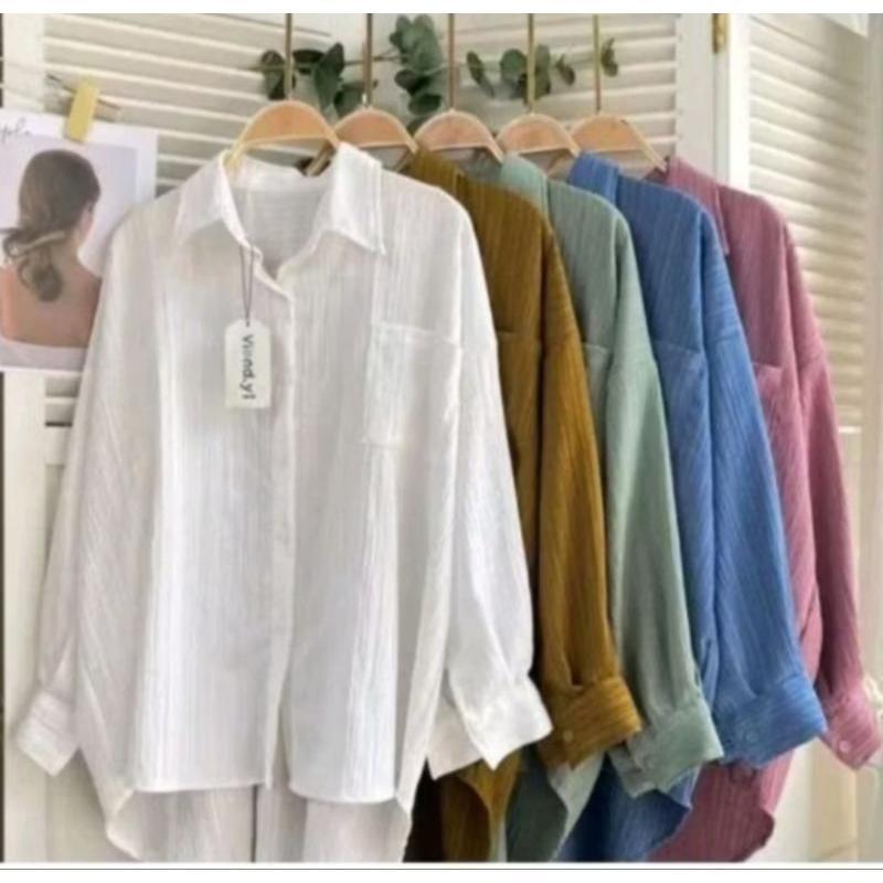 KEMEJA  CRINKLE AIRFLOW OVERSIZE BIG SZE