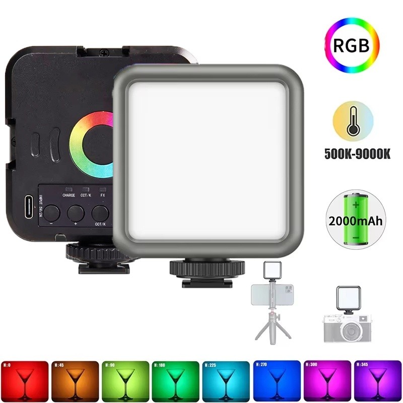 Pocket Full Color RGB Light Portable LED Light Video Mini Fill Light Adjustable Lamp For Camera Smar