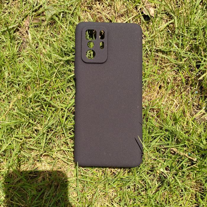 Case Poco X3 GT Softcase Sandstone Silicon Anti Slip Casing Camera Pro - Hitam