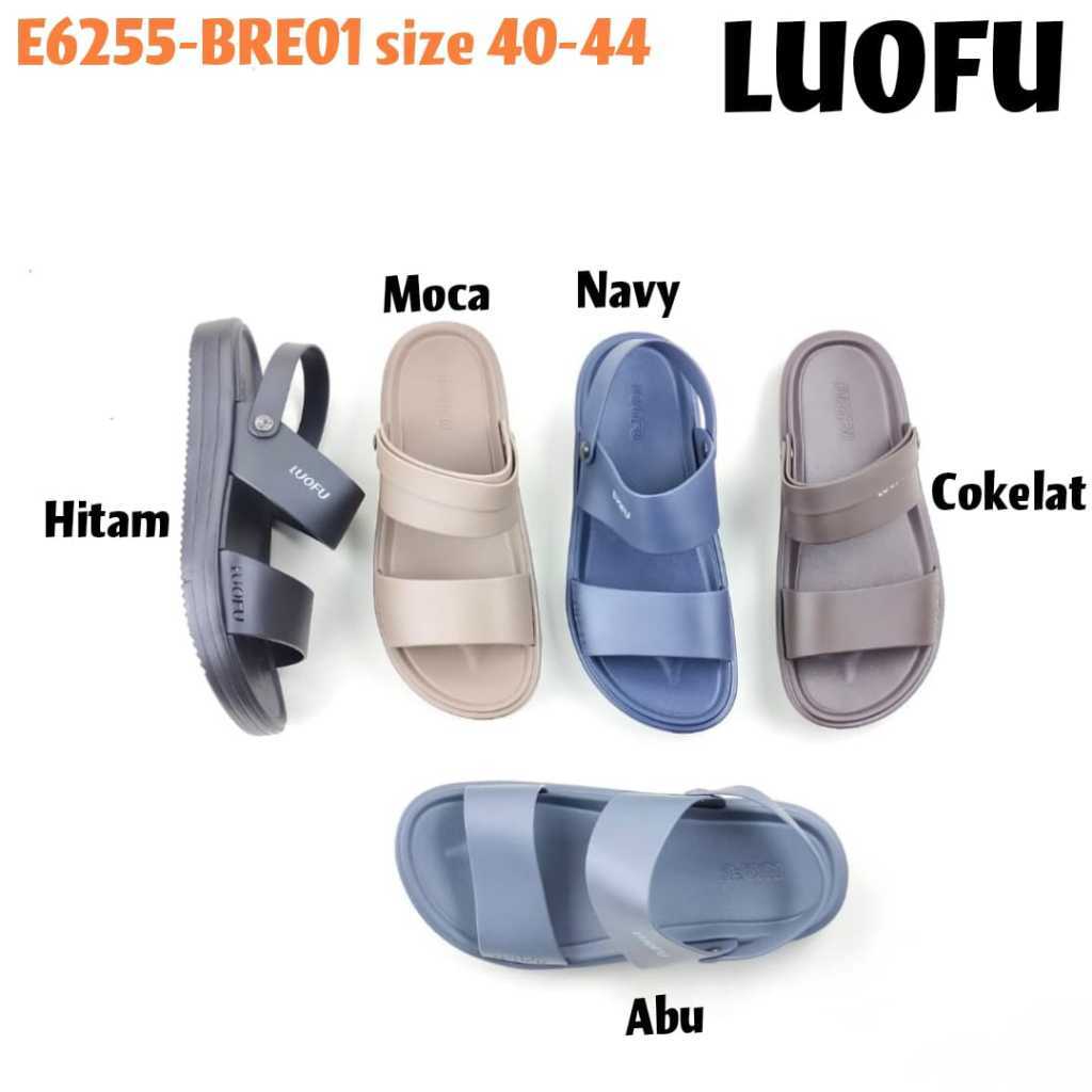 LUOFU SANDAL E6255-BRE01 ORIGINAL jelly karet empuk murah pria sendal tali cowok import Luofu Import