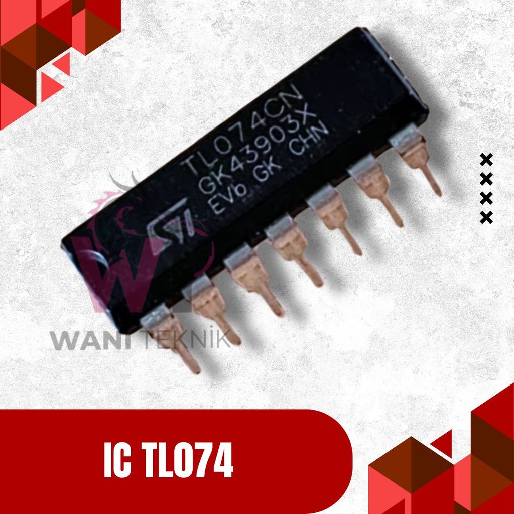 IC TL074 TL 074 Op Amp Quad JFET Low Noise DIP 14 Kualitas Terbaik