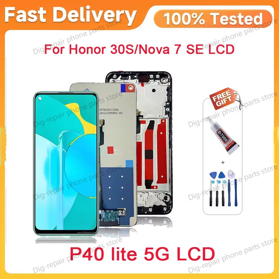 6.5“nova 7SE CDY-AN00 splay For Huawei P40 Lite 5G CDY-NX9A lcd Tou Panel Screen gitizer For Honor 3
