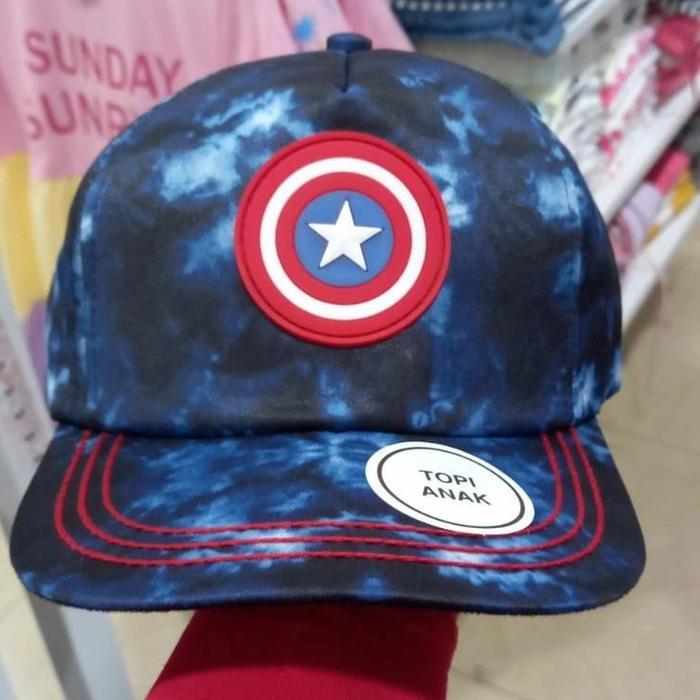 Topi anak Avengers Captain America biru Original Nevada x Marvel
