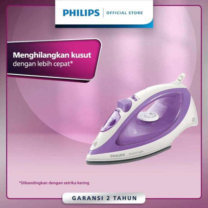 Onetwotree4 Philips Setrika Uap GC1418/35 Ungu - Setrika Uap Optimal, Tapak Non-Stick, Setrika Uap, 