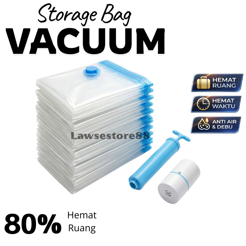 Praktis Vacum bag anti air dan debu untuk menyimpan pakaian dan boneka
