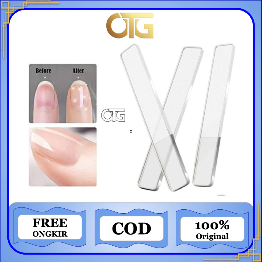 GRATIS BOX Kikir Kuku Kaca akrilik Nano Glass Bening Mengkilapkan Kuku Alat Kecantikan Alat Amplas k