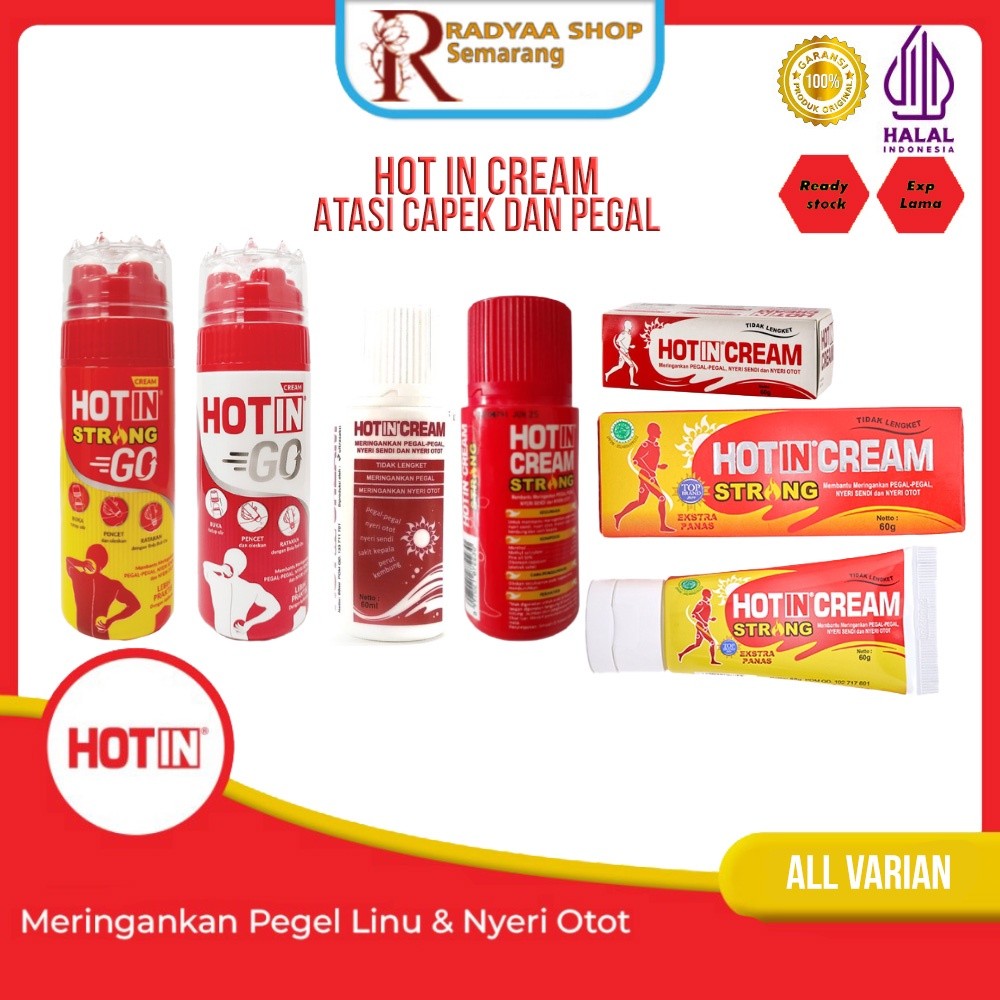 Hot in Cream Strong Tube 60 GR Botol Balsem Krim Pegal Nyeri Otot Sendi Hotin Cream Hotin Krim