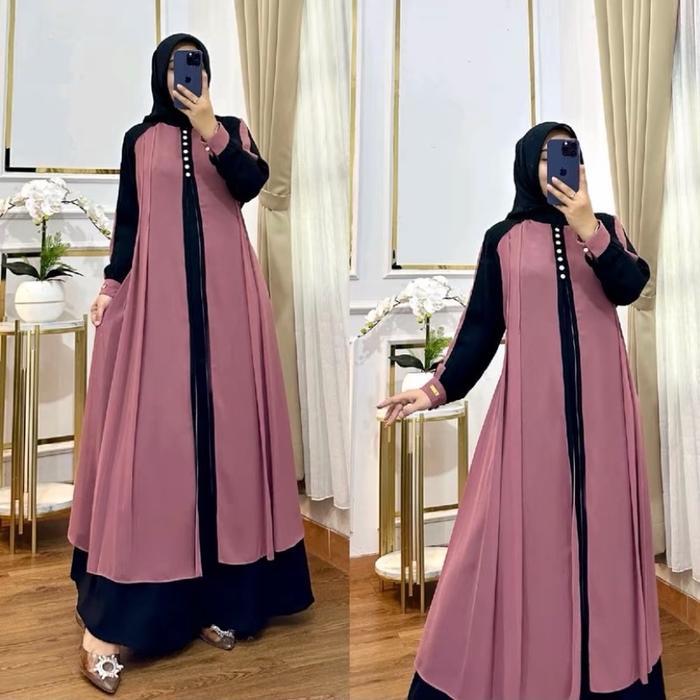 Diskon Spesial Ramadhan Gamis Abaya Mewah Gamis Elegan Simple Wanita / Gamis Lebaran Terbaru 2026 Dr
