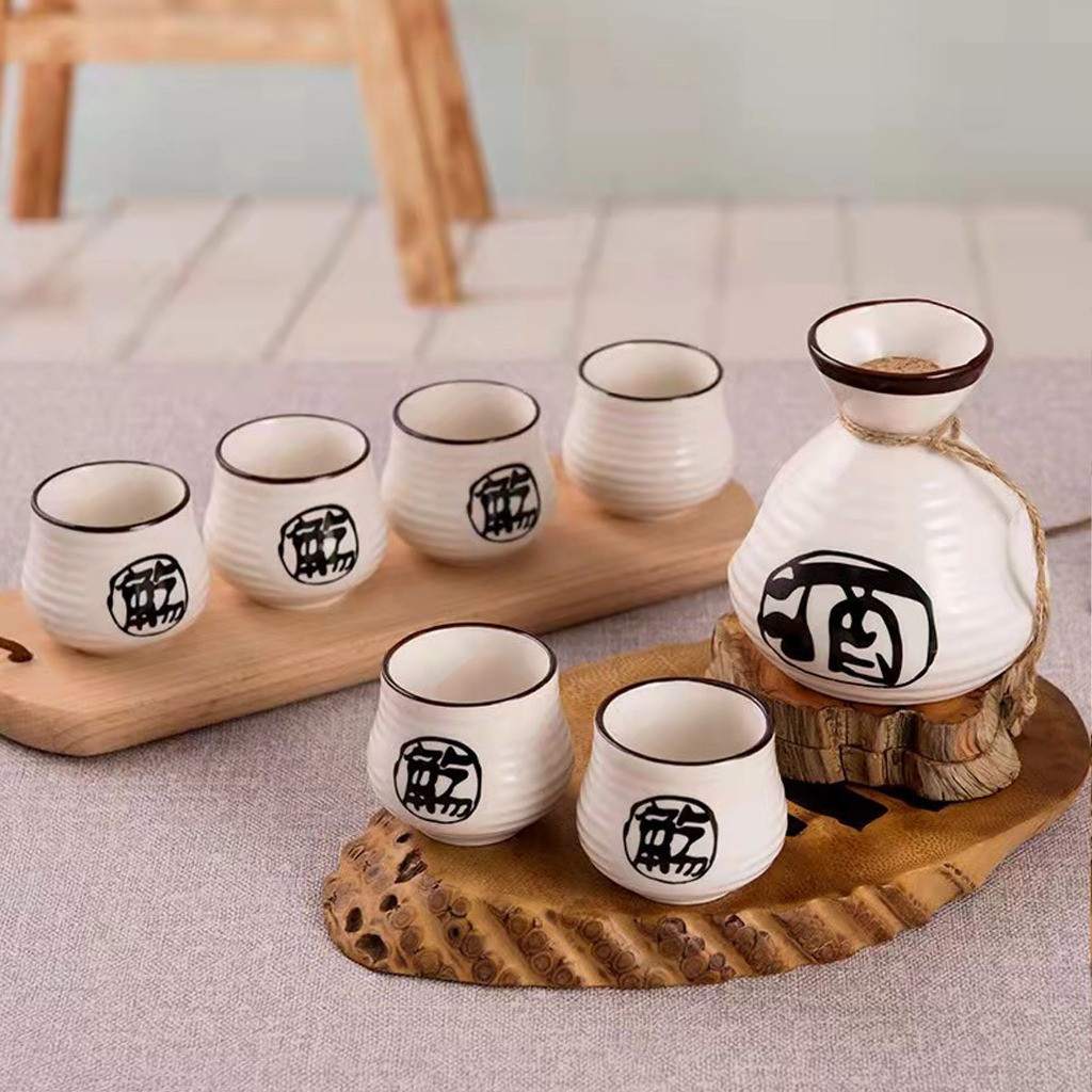 Gelas Teh Keramik Jepang Motif Premium Set / Japanese Tea Ceramic Set