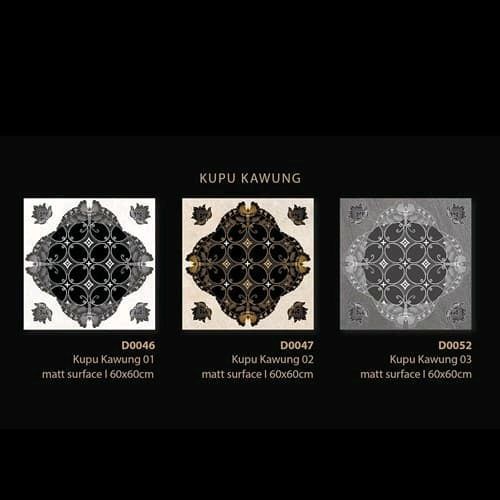 Granit Lantai Dan Dinding 60x60 Kupu Kawung Series Matte | Doff | Unpolish Product Niro