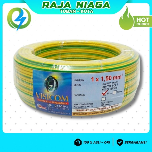 KABEL NYA 1.5 VISICOM KUNING 50 METER