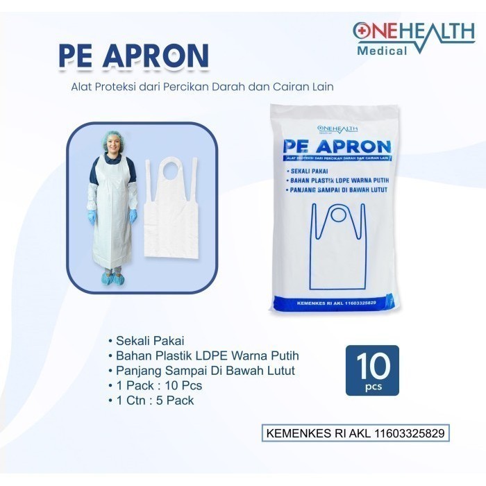 Apron Plastik ONEHEALTH. PE Apron Plastic ONE HEALTH. Celemek / CL-Mek / CL Mek Plastik OH.