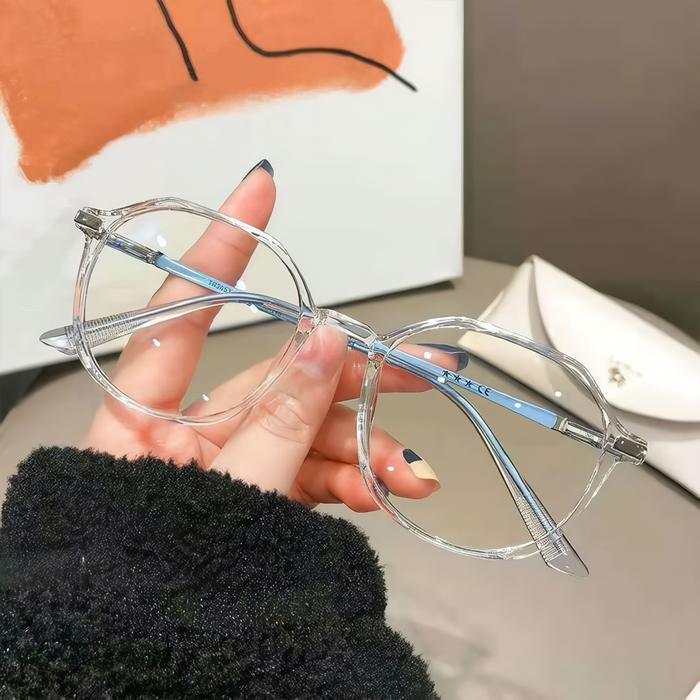 Kacamata Anti Radiasi Wanita Stylish Lucu Bentuk Bulat - Hitam