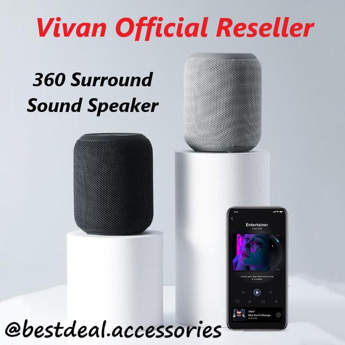 (Acome Audio) Vivan VS12 Portable Bluetooth Speaker 360 Original - Garansi Resmi 1 Tahun - Hitam