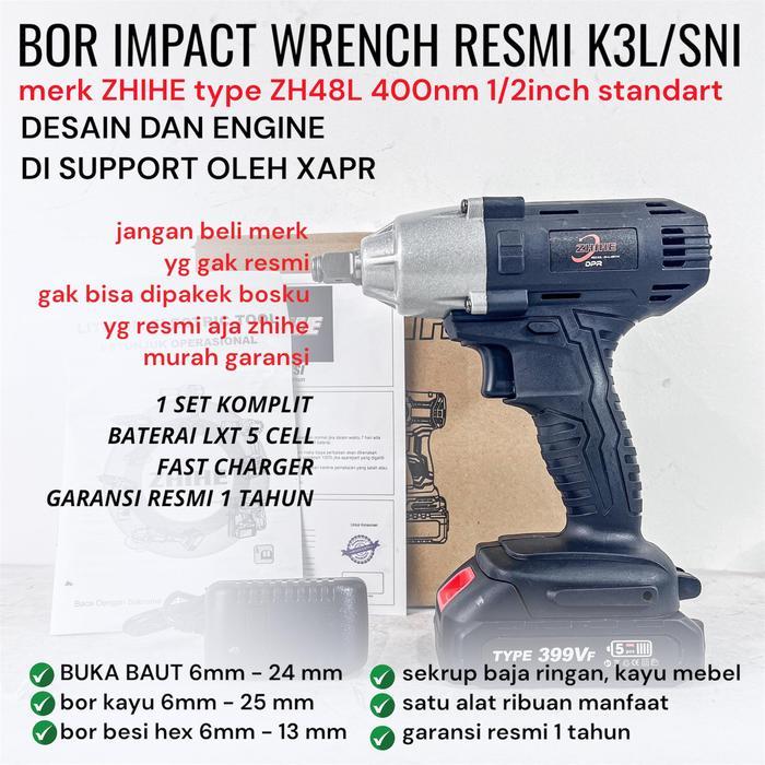 5132LITE PROMAX ZH ZHIHE IMPACT EKONOMIS KUAT MURAH AWET RESMI 1BTRE 5CELL LXT 400NM FULLSET BOR IMP