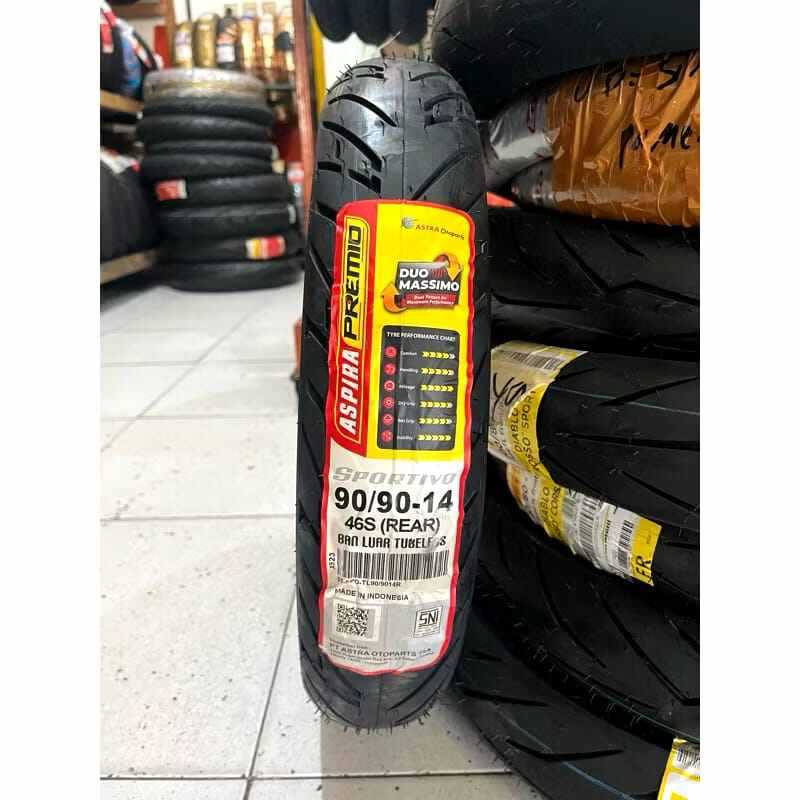 Ban Motor Aspira premio ring 14 ukuran 90/90 ban tubles ban Aspira 90/90