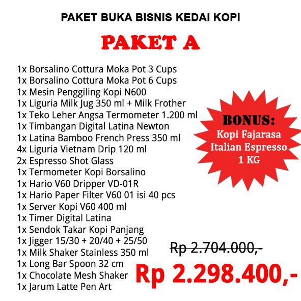 Paket Usaha Buka Kedai Kopi Alat Kopi Lengkap Coffee Shop Cafe - PAKET A