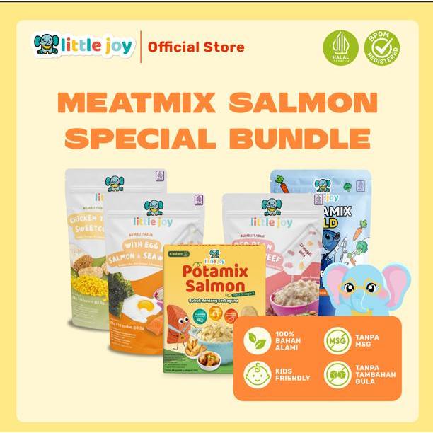 Ramadhan Special Bundle Little Joy Salmon Special Bundling Meatmix Chicken Tempeh, Salmon Seaweed, Cheese Beef, Suppamix & Potamix Salmon 22Gr Bubuk Tabur Omega 3