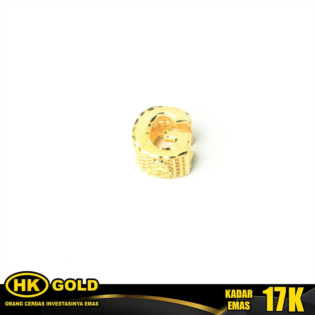 Liontin Emas 17K Pendant Huruf G HK GOLD