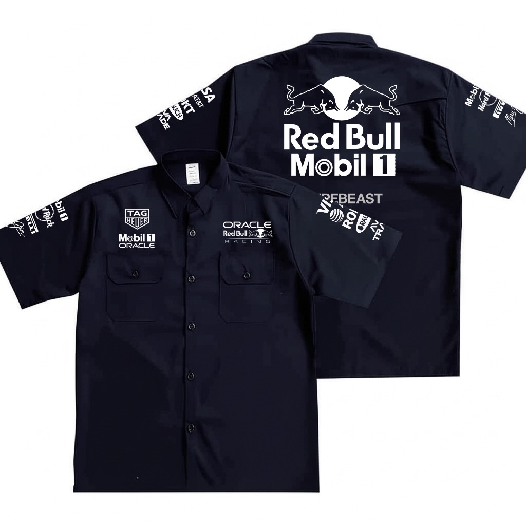 RED BULL COMPLETED LOGO - Basic Workshirts / Workwear / Kemeja F1 Replica TEAM FORMULA ONE Merchandi