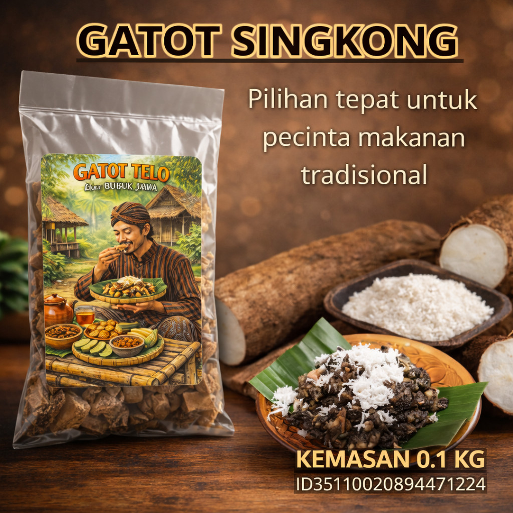 spesial ( Gaplek Gatot ) Gatot Telo Gatot Instan Nikmat lezat makanan tradisional jawa gatot singkon