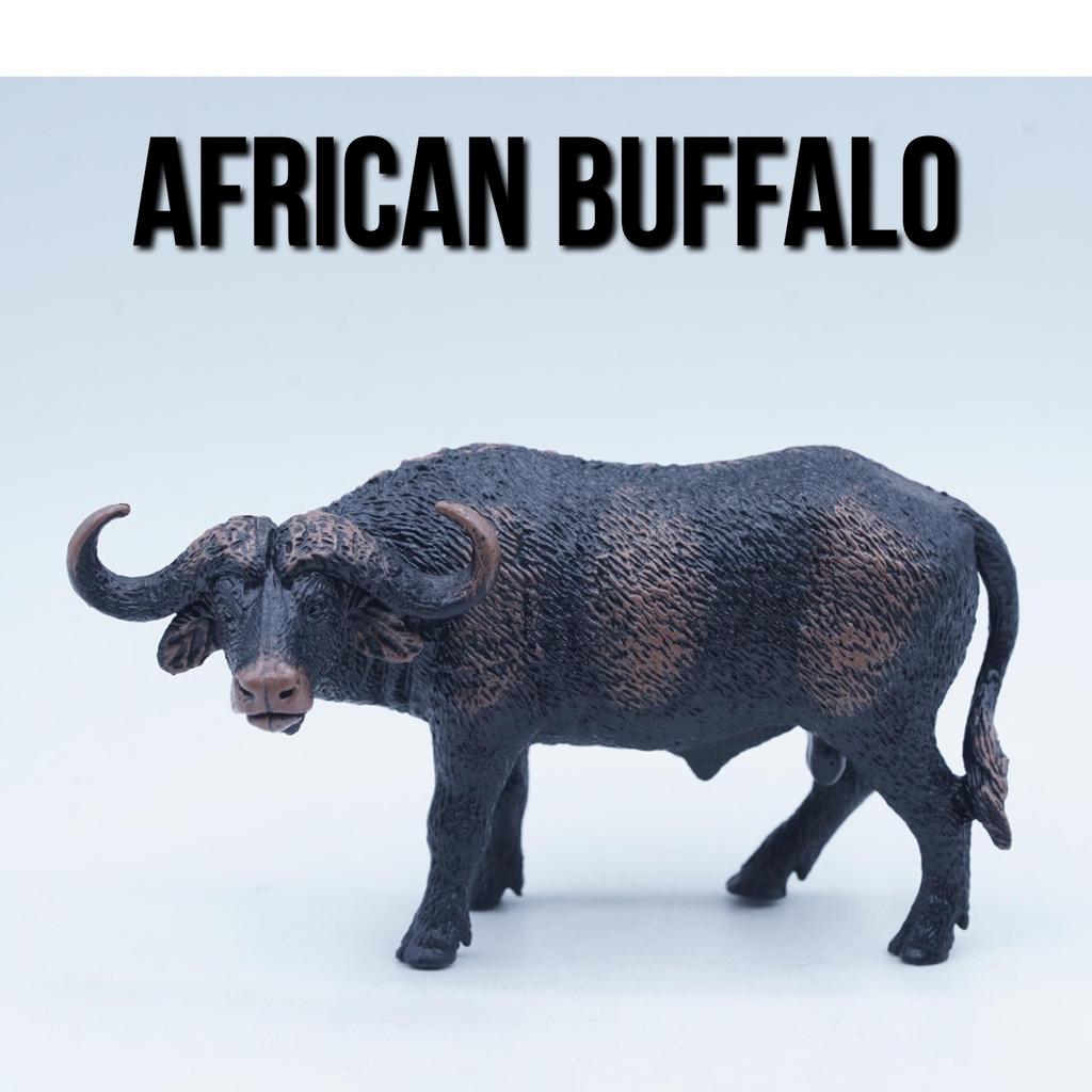 KORI African Buffalo Syncerus Caffer Kerbau Afrika Banteng Mainan Figure Binatang Miniature Hewan An