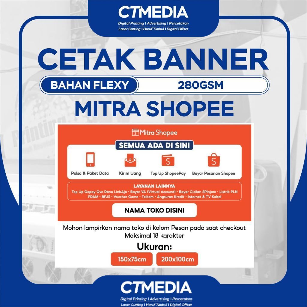 [CUSTOM NAMA TOKO] Mitra Shopee - Banner Horizontal