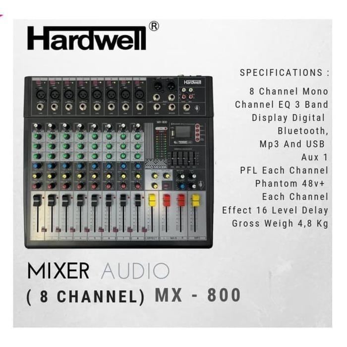 Mixer Audio Hardwell MX-800/ MX 800 / MX800 8 Channel