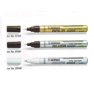 Extra Fine Silver Gold White Marker snowman