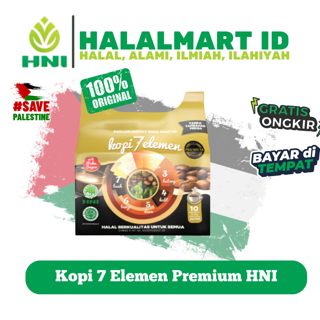 Kopi 7 Elemen Premium HNI 10 Sachet - Kopi 7 Elemen Plus Gula Aren Original