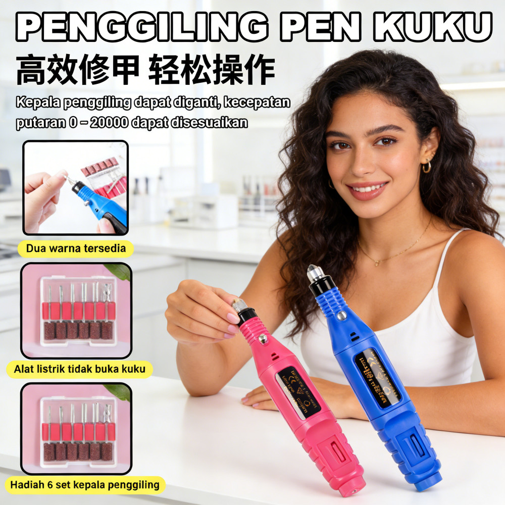 Kuku Nail Art Drill Set Mesin Otomatis Manicure Alat Kikir Elektrik Set Kikir