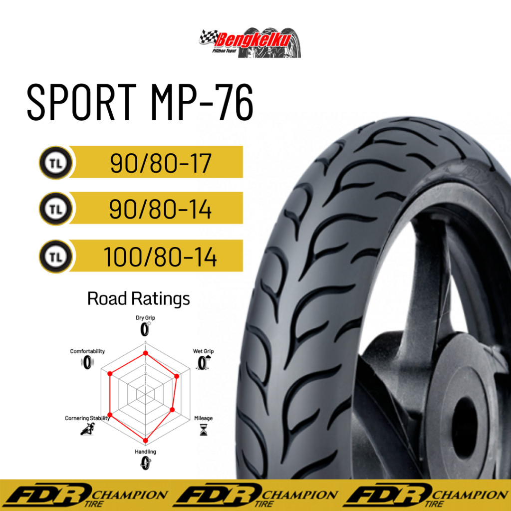 Ban FDR TL Racing Sport MP 76 Motor Matic dan bebek mp76 Ban luar racing Soft compound