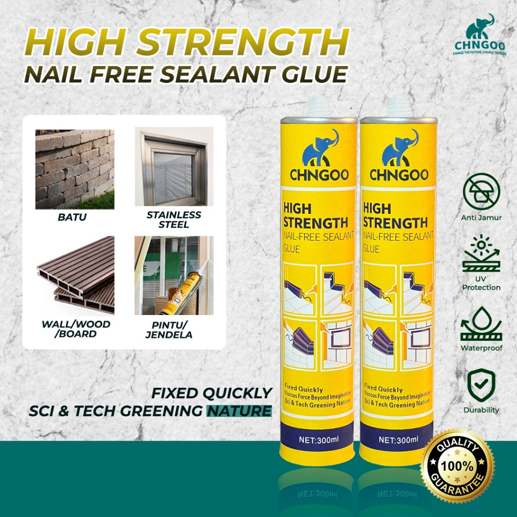 Lem Serbaguna Extra Kuat CHNGOO 300ml | Lem Kayu Batu Besi PVC Plastik Tahan Air
