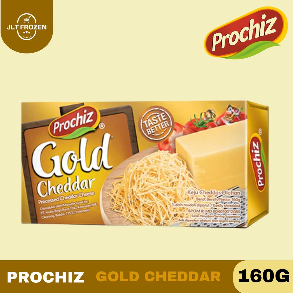 Prochiz / Gold Cheddar 160g / Gold Keju Cheddar Olahan / Keju Cheddar Kuning / Gurih / Lembut