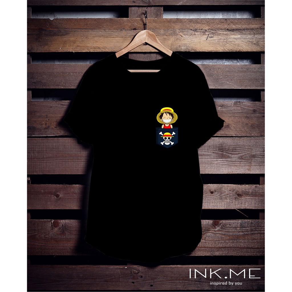 LUFFY POCKET TSHIRT/ LUFFY ONE PIECE POCKET/ KAOS UNISEX