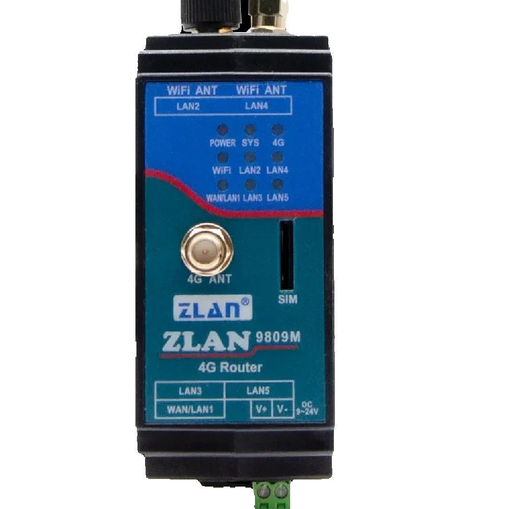 ZLAN 9809M 4G wireless router card wifi multi ports n rail  industrial networking CAT1 module