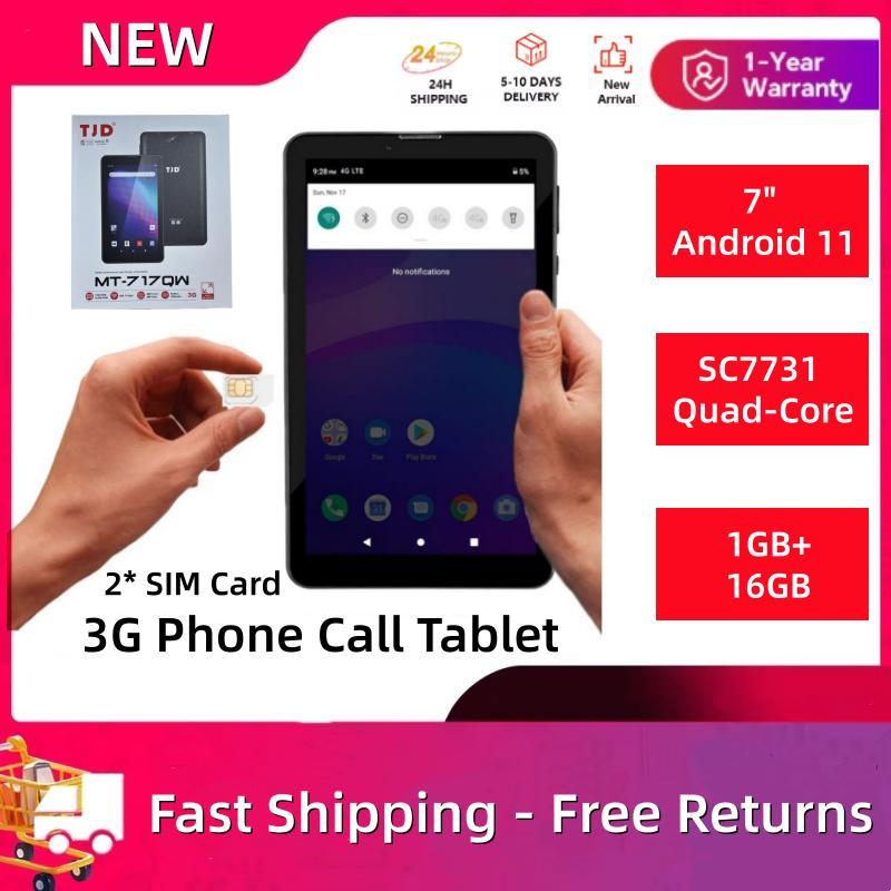 717QW 7" Android 11 3G Phone Call Tablet SC7731 Quad-Core DDR 1GB RAM EMMC 16GB ROM 1024 x 600 IPS G