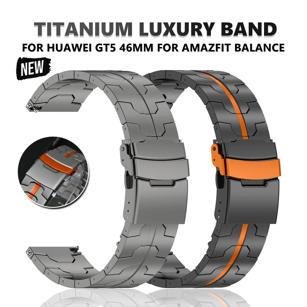22mm Titanium Bracelet for Huawei Watch GT54 Pro 46mm Watch 44Pro Metal Strap for Amazfit Balance GT